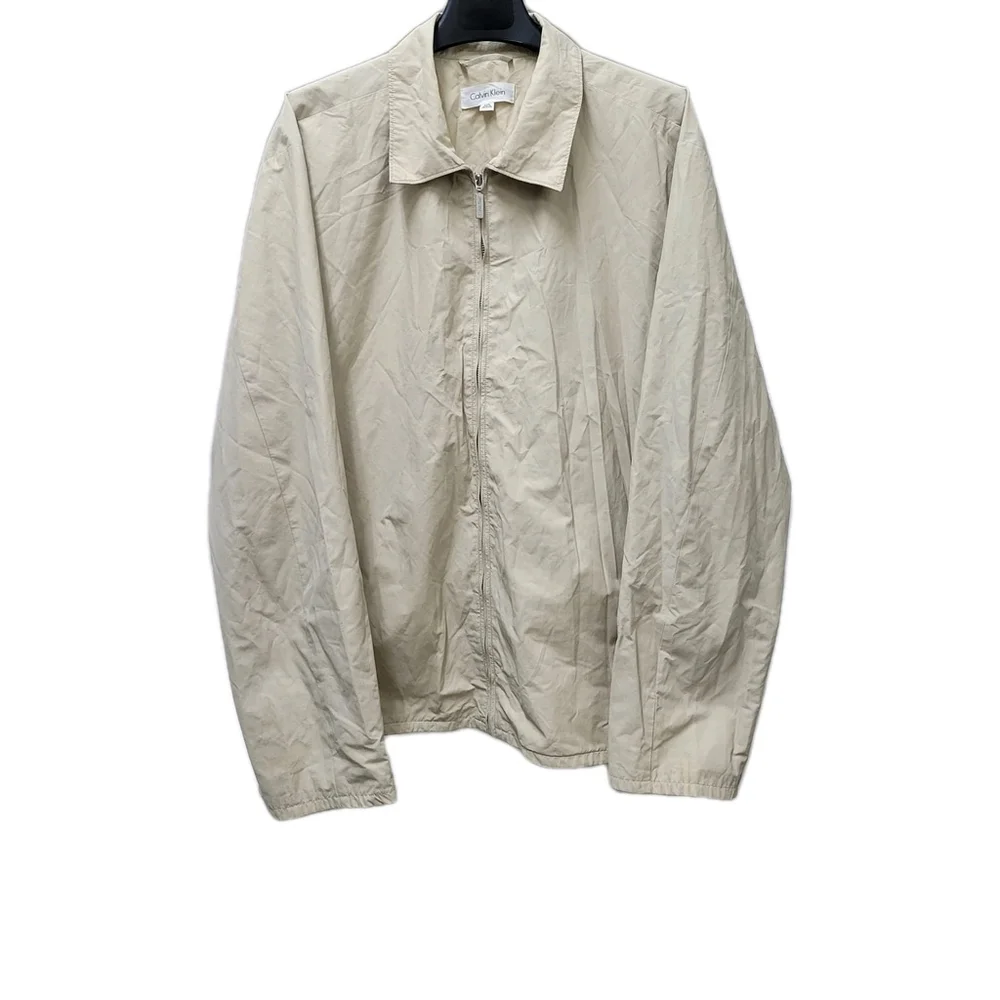 Calvin Klein Men's Beige Full-Zip Collared Long-Sleeves Jacket Size XXL